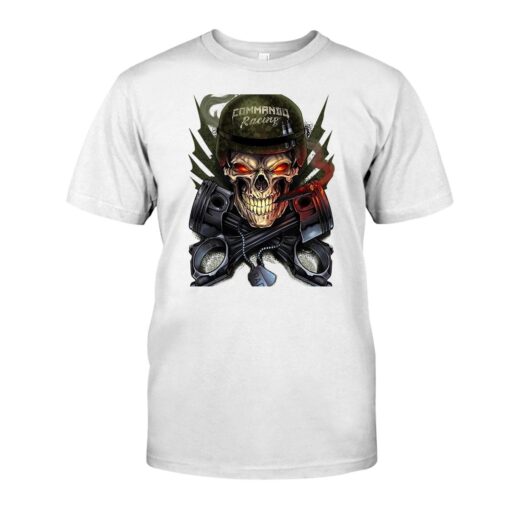 Commando racing hot rod WhiteShirt 1