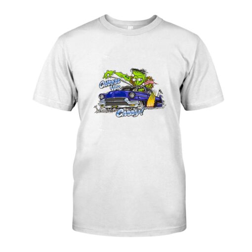 Frankenstein hot rod WhiteShirt 1