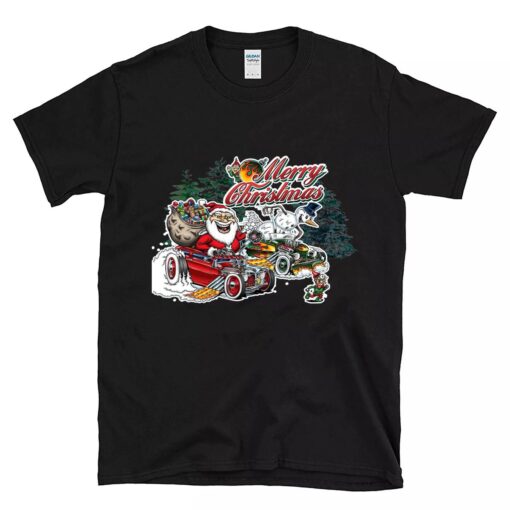 Hot rod santa chrismast BlackShirt 1