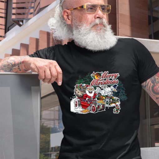 Hot rod santa chrismast BlackShirt 2