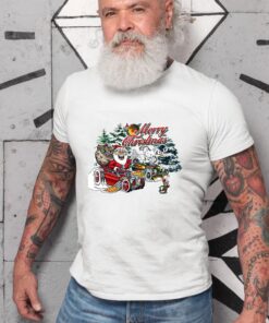 Hot rod santa chrismast WhiteShirt 2