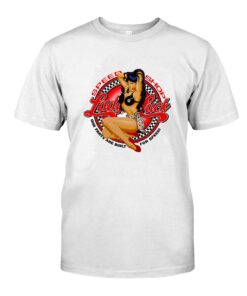 Lady Luck Pinup girl hot rod WhiteShirt 1