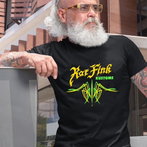 Pinstriping Rat fink kustom BlackShirt 2