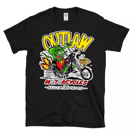 Rat fink out law motorcycles BlackShirt 1