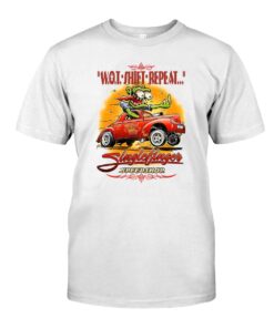 Single Finger Speed shop WOT SHIFT REPEAT WhiteShirt 1