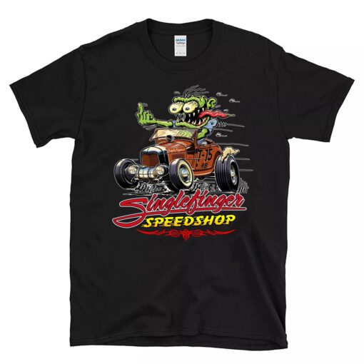 Single Finger Speed shop hot rod BlackShirt 1