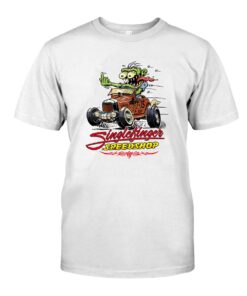 Single Finger Speed shop hot rod WhiteShirt 1