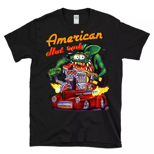 american hot rod rat fink Black Shirt 1