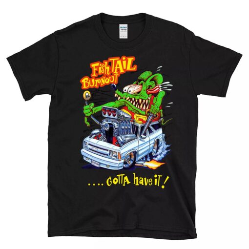 ratfink fish tail burnout BlackShirt 1