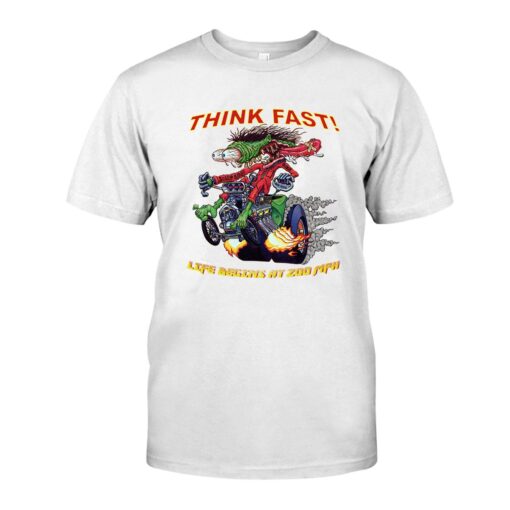 think fast hot rod WhiteShirt 1