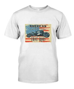 American vintage races hot rod WhiteShirt 1