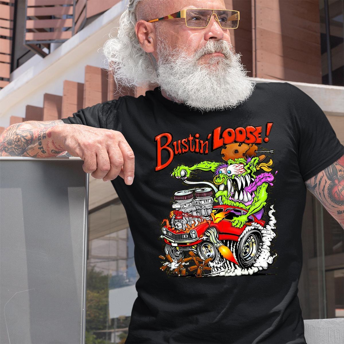 Bustin Loose hotrod T shirt 2 Bustin Loose hotrod BlackShirt 2