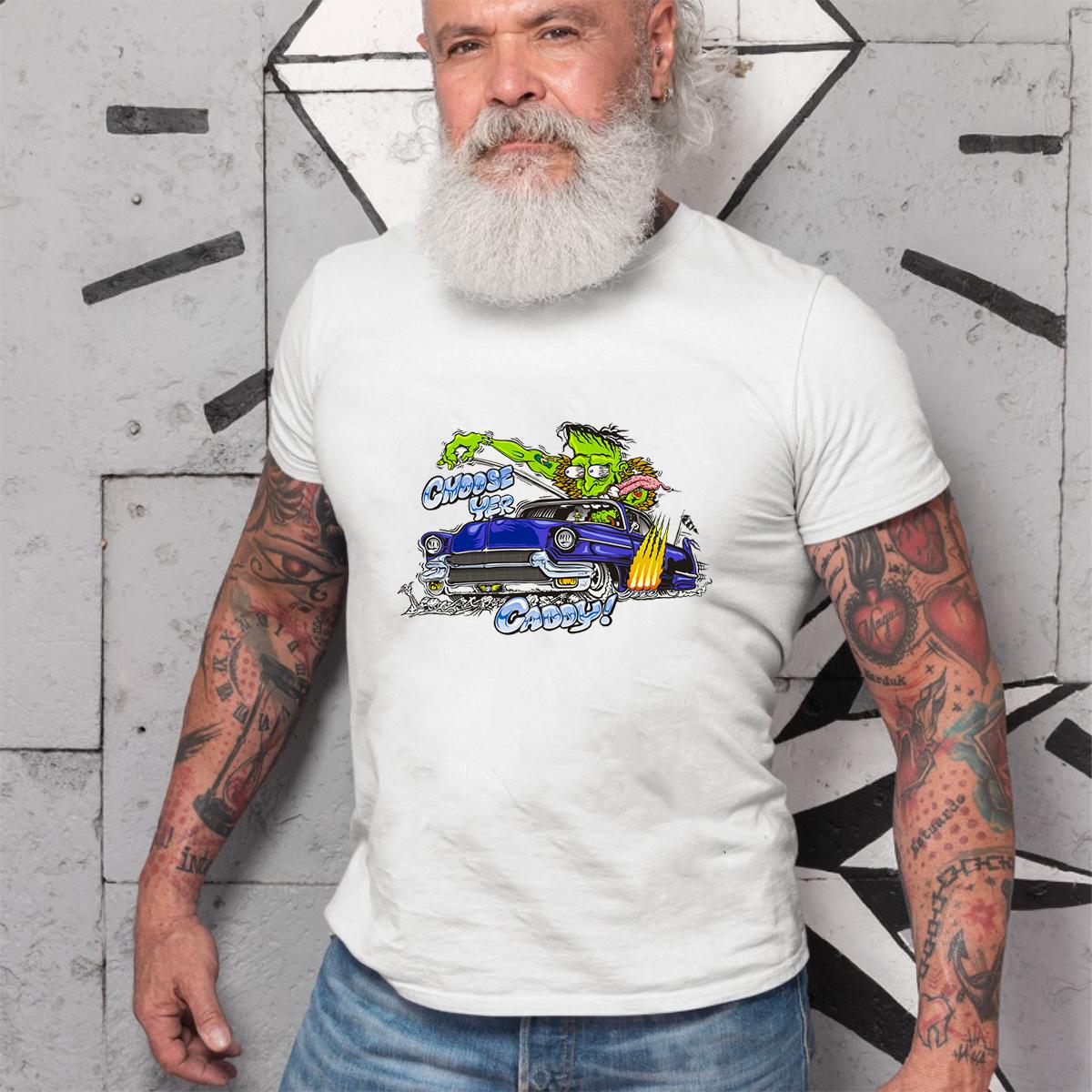 Frankenstein hot rod T shirt 4 Frankenstein hot rod WhiteShirt 2