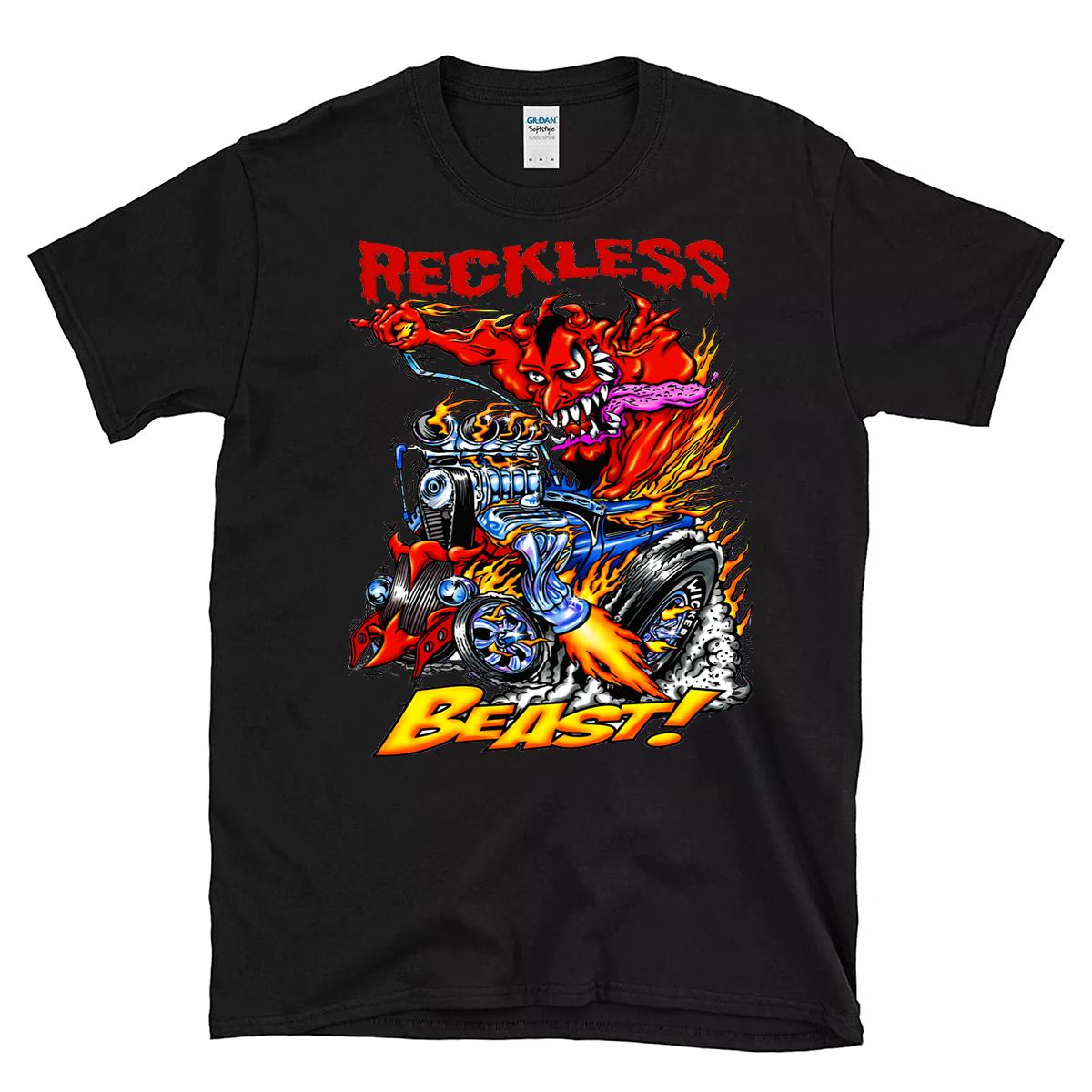 Hot rod reckless beast T shirt 1 Hot rod reckless beast BlackShirt 1