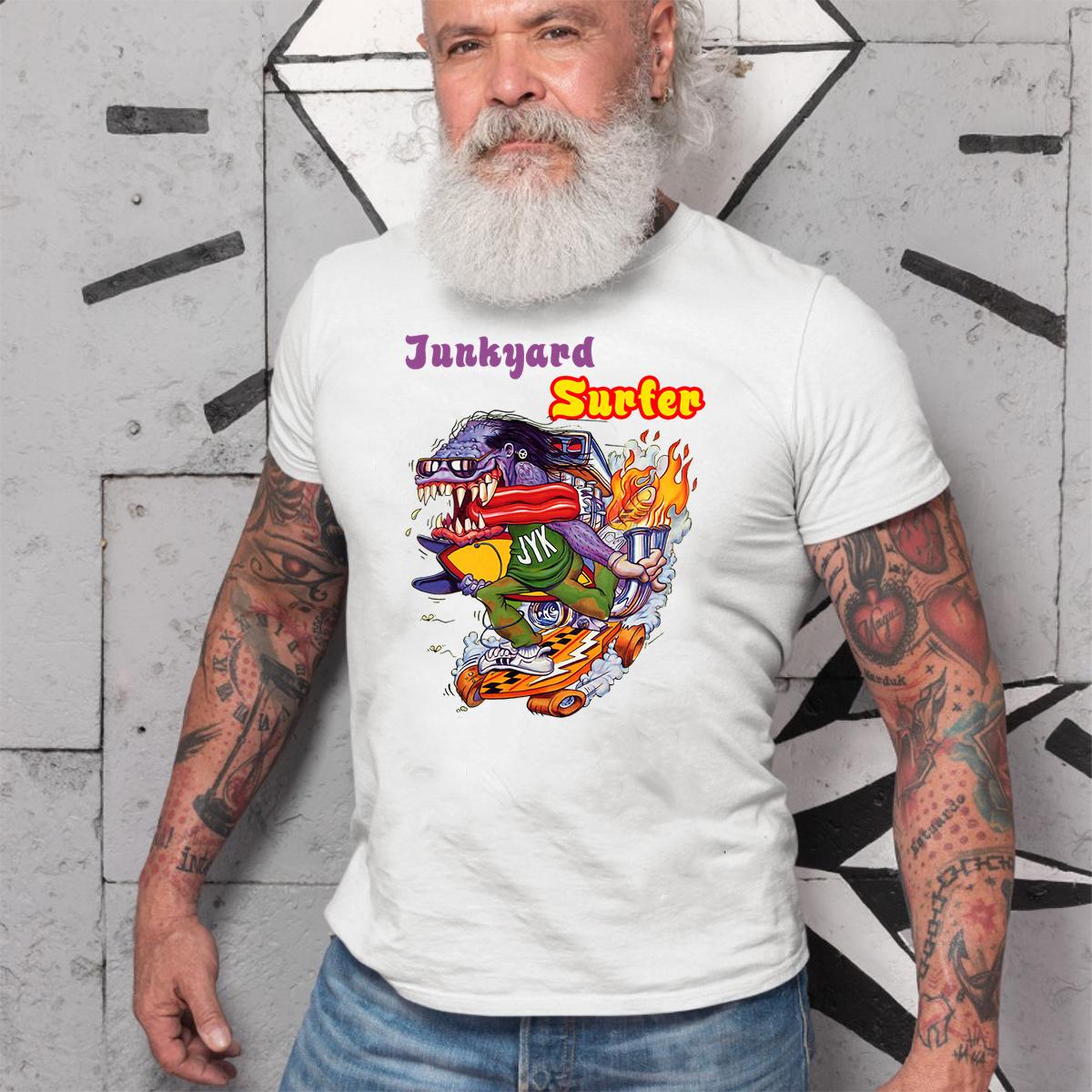 Junkyard surfer T shirt 4 Junkyard surfer WhiteShirt 2