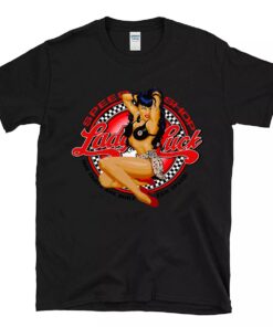 Lady Luck Pinup girl hot rod T shirt
