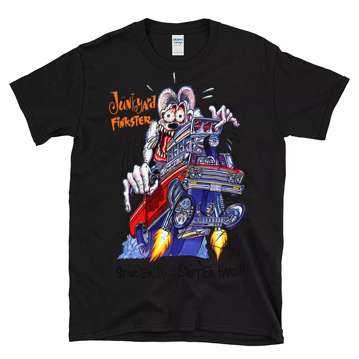 Rat fink junk yard finkster T shirt 1 Rat fink junk yard finkster BlackShirt 1