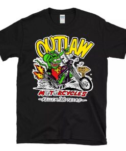 Rat fink out law motorcycles T shirt