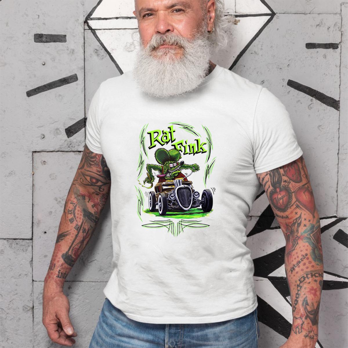 Rat fink with car T shirt 4 Rat fink with car WhiteShirt 2 710079e0b