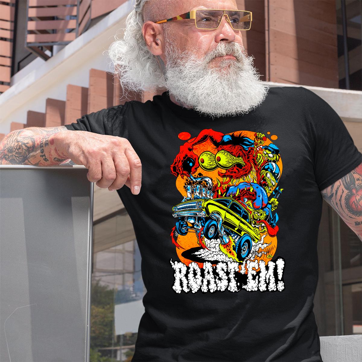 Roast em hot rod T shirt 2 Roast em hot rod BlackShirt 2
