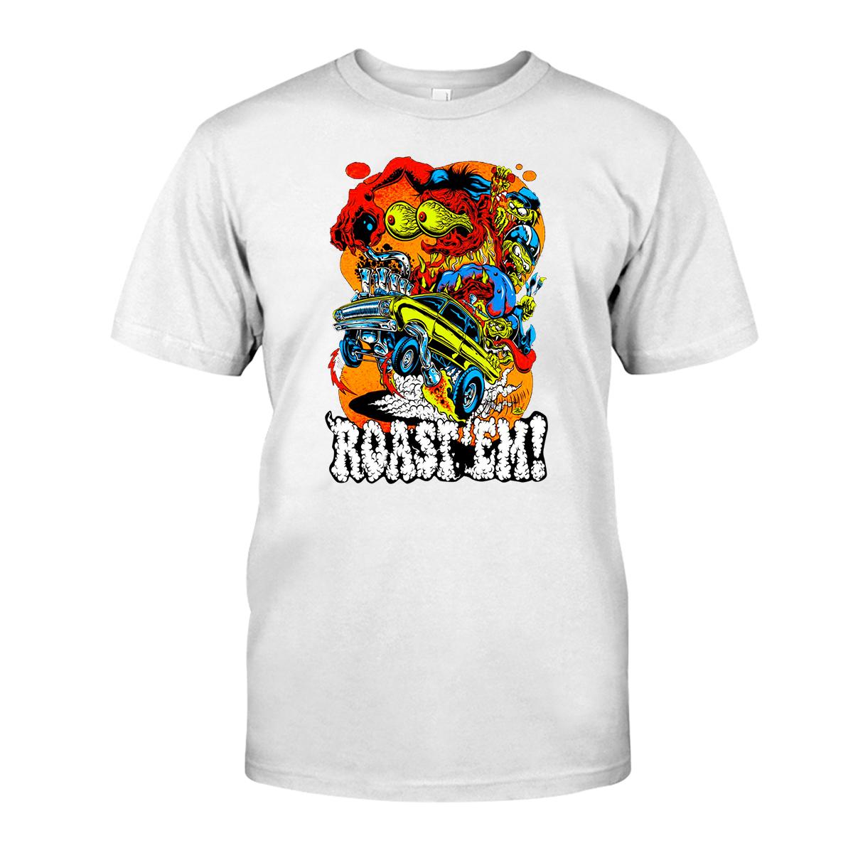 Roast em hot rod T shirt 3 Roast em hot rod WhiteShirt 1