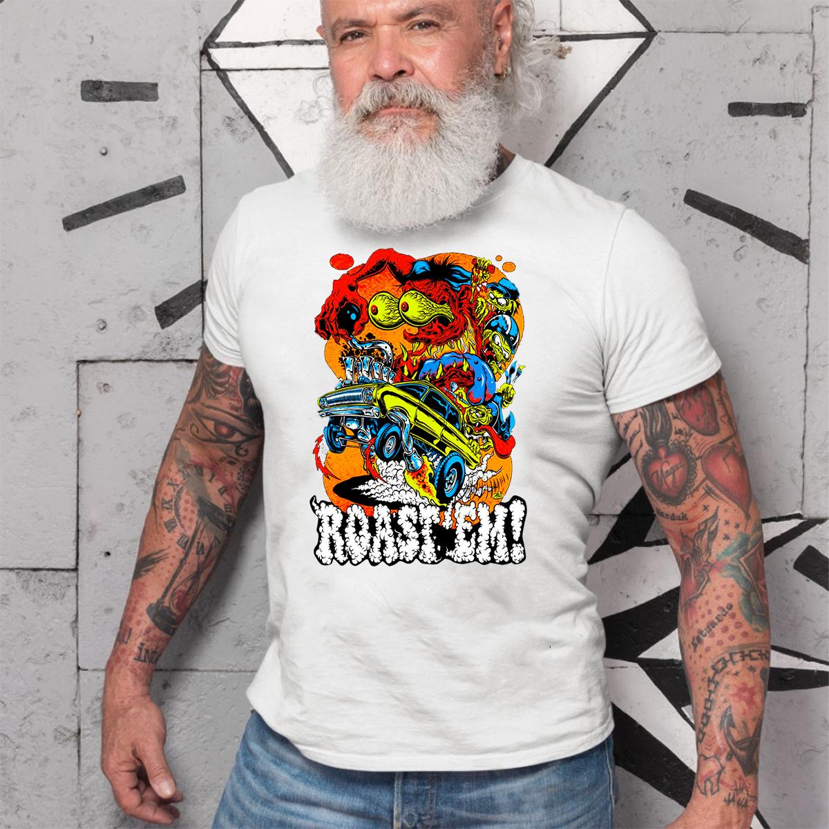 Roast em hot rod T shirt 4 Roast em hot rod WhiteShirt 2 95668c102