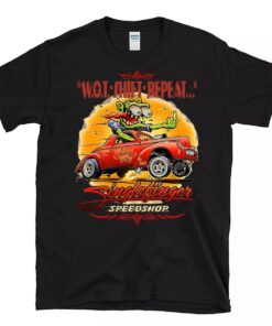 Single Finger Speed shop WOT-SHIFT-REPEAT T shirt
