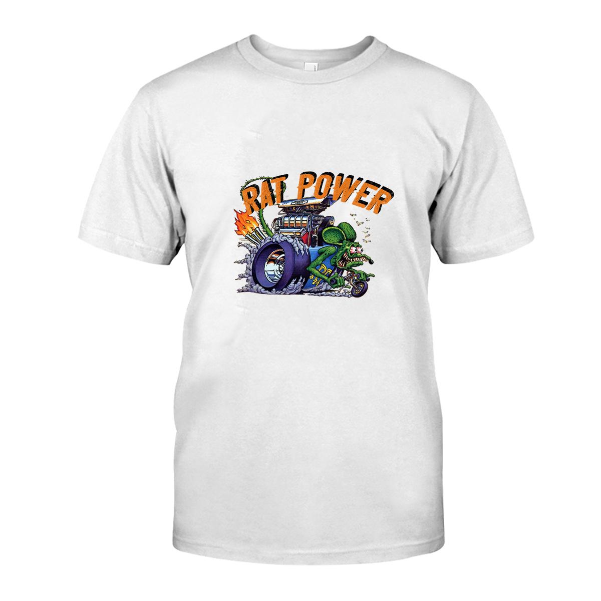 hot rod rat power T shirt 3 hot rod rat power WhiteShirt 1