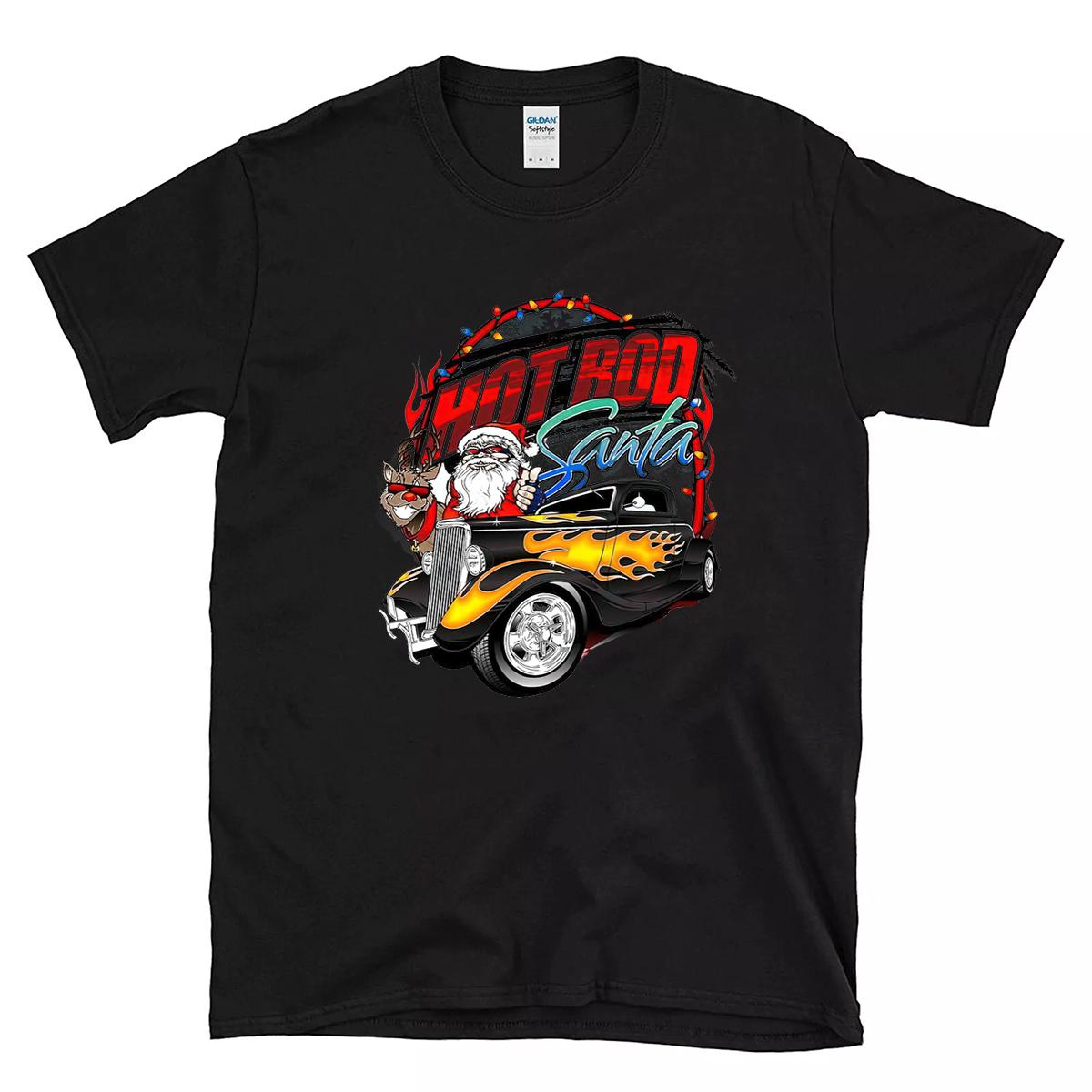 hotrod santa T shirt 1 hotrod santa BlackShirt 1