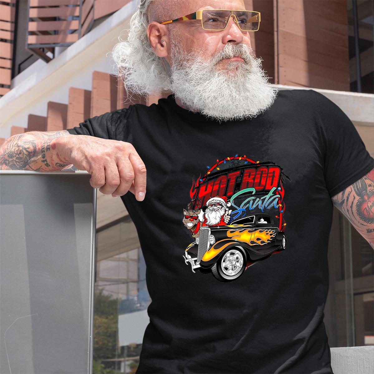hotrod santa T shirt 2 hotrod santa BlackShirt 2
