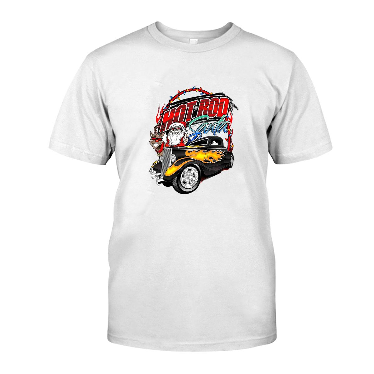 hotrod santa T shirt 3 hotrod santa WhiteShirt 1