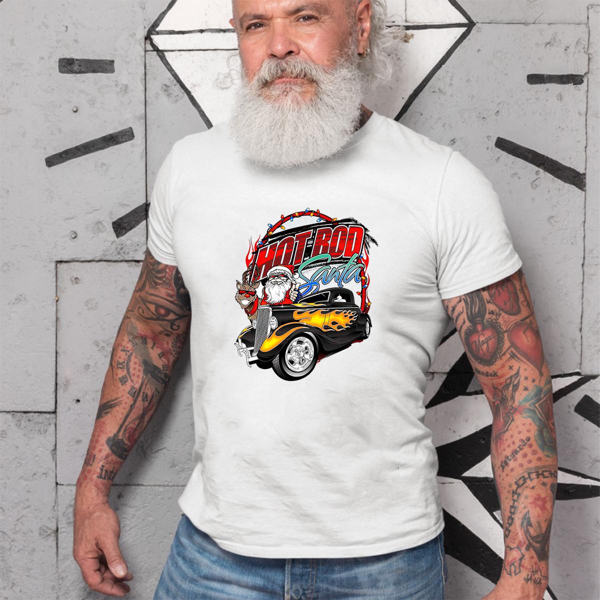 hotrod santa T shirt 4 hotrod santa WhiteShirt 2 95224ecfc