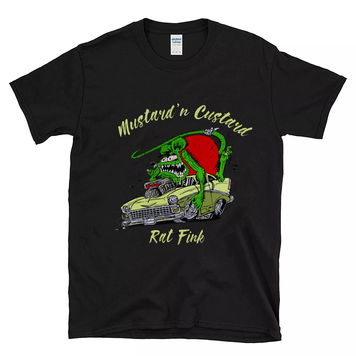 mustard custard rat fink T shirt 1 mustard custard rat fink BlackShirt 1