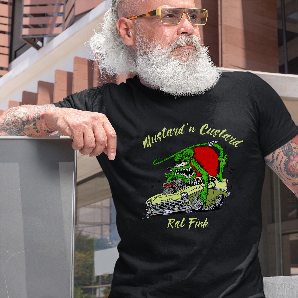 mustard custard rat fink T shirt 2 mustard custard rat fink BlackShirt 2