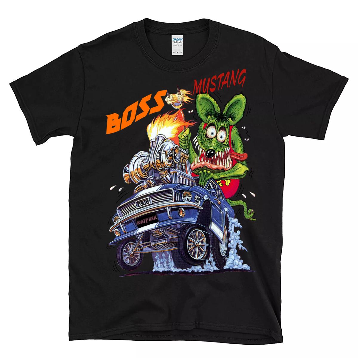ratfink boss mustang T shirt 1 ratfink boss mustang BlackShirt 1