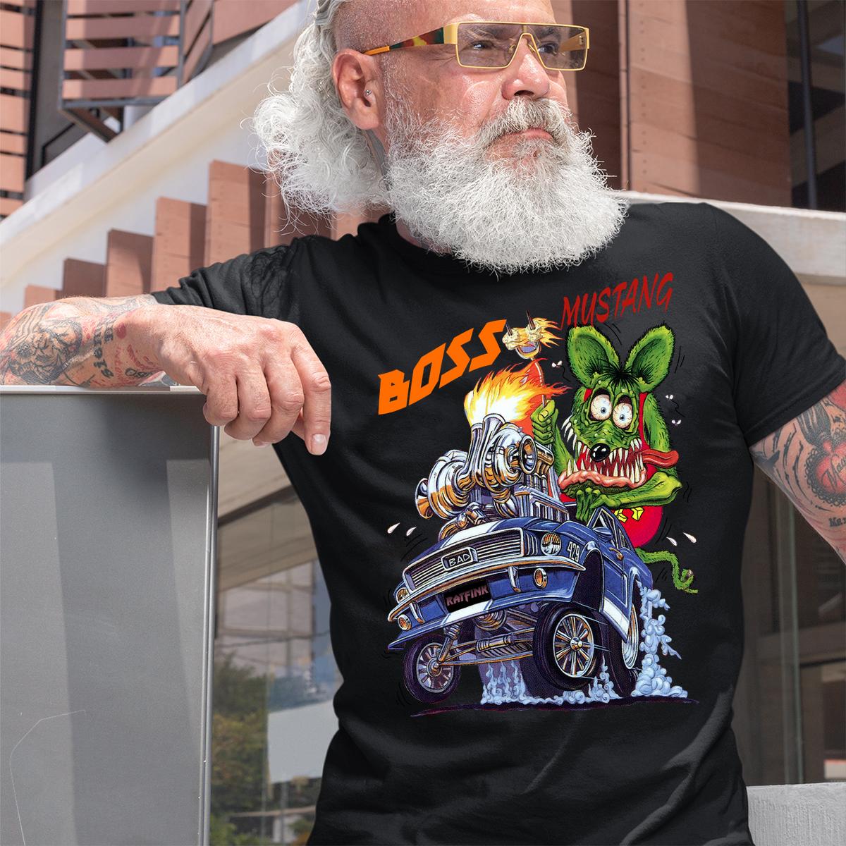 ratfink boss mustang T shirt 2 ratfink boss mustang BlackShirt 2