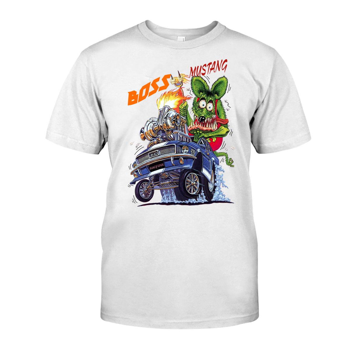 ratfink boss mustang T shirt 3 ratfink boss mustang WhiteShirt 1