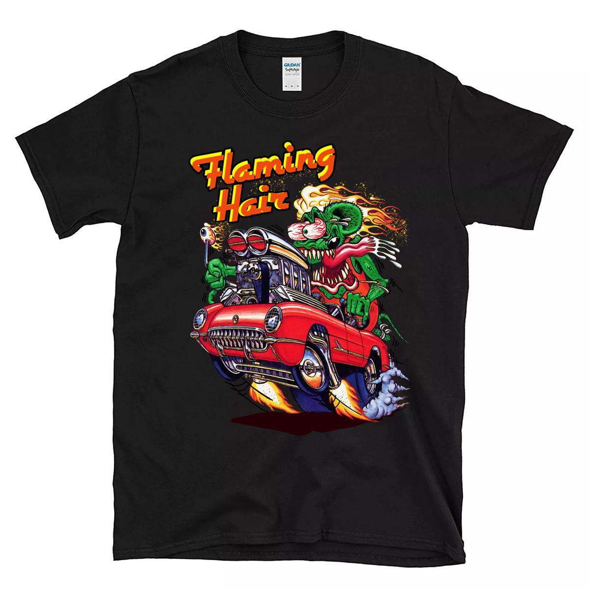 ratfink flaming hair T shirt 1 ratfink flaming hair BlackShirt 1