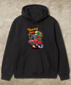 rat fink flaming hair hoodie