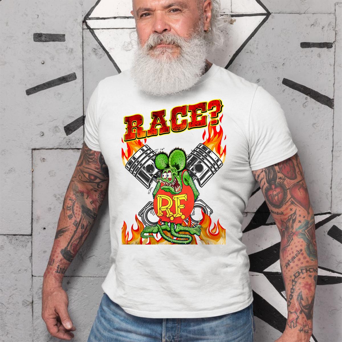 ratfink garage, race T shirt 1 ratfink garage race WhiteShirt 2